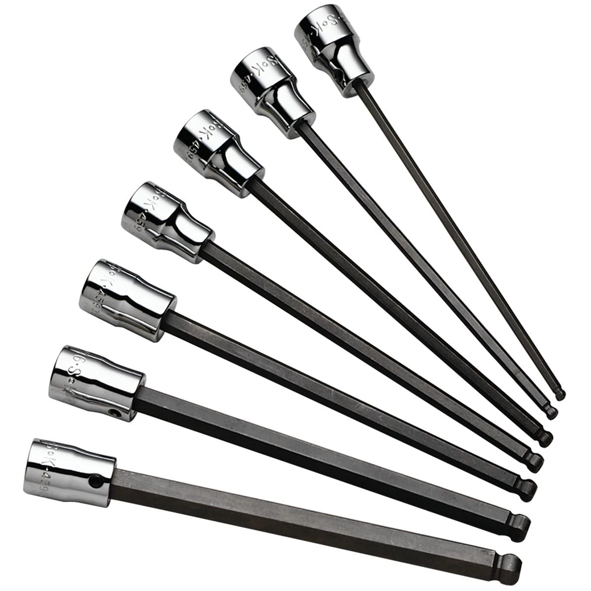 (image for) 3/8" Drive SAE Long Ball Hex Bit Socket Set - 7-Piece