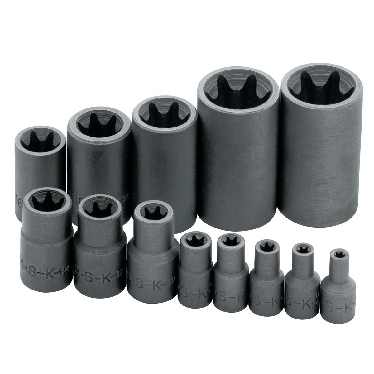 (image for) 1/4, 3/8 & 1/2 In Dr Female E-Torx Socket Set - 13-Pc
