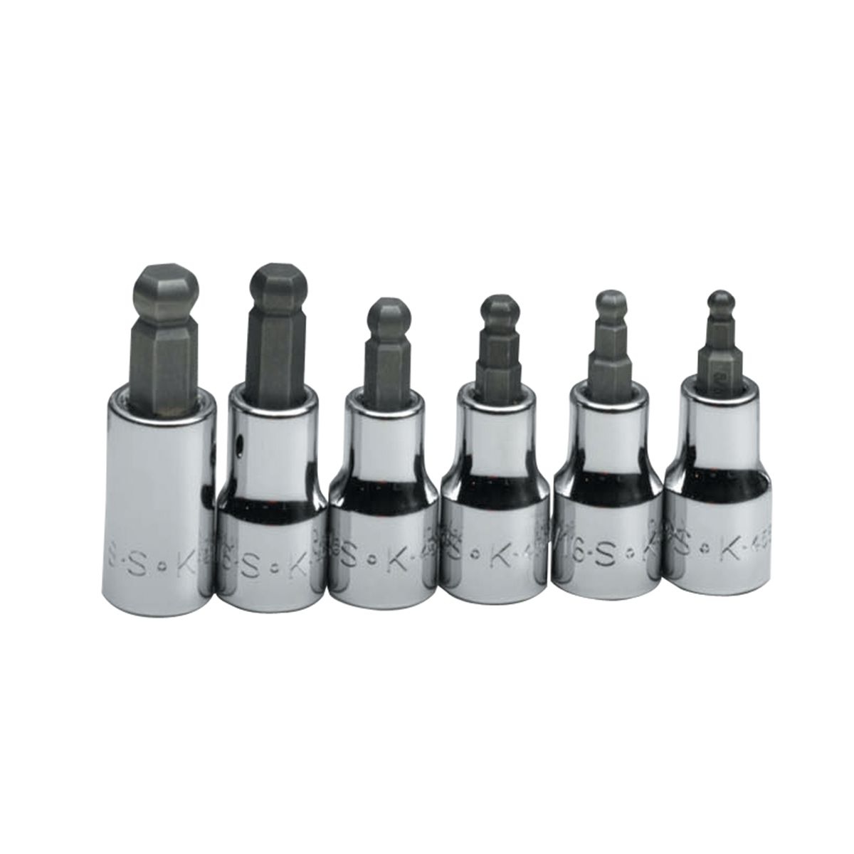 3/8 In Dr Fractional Ball Hex Bit Socket Set - 6-Pc