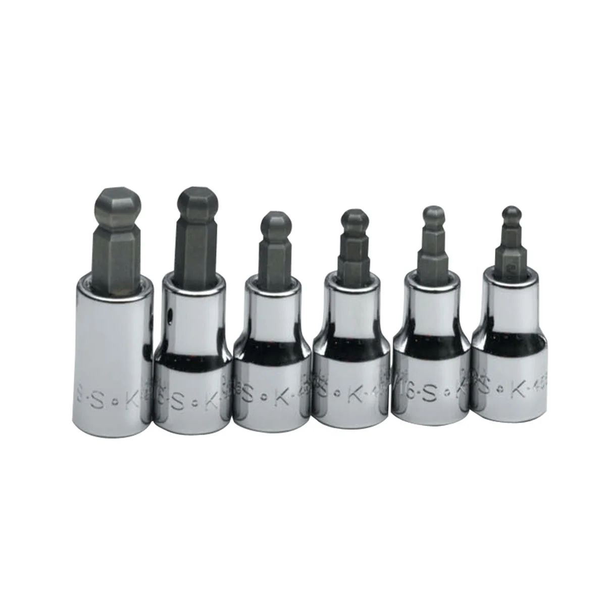 (image for) 3/8 In Dr Fractional Ball Hex Bit Socket Set - 6-Pc
