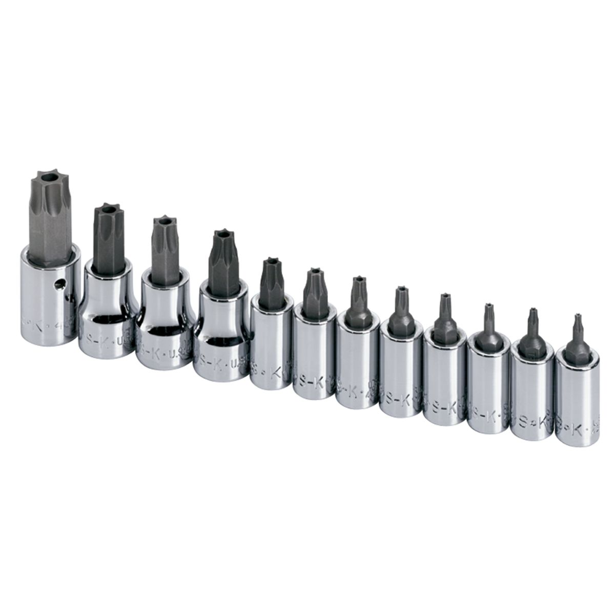 1/4 In & 3/8 In Dr Tamper-Proof Torx Bit Socket Set - 12 Pc