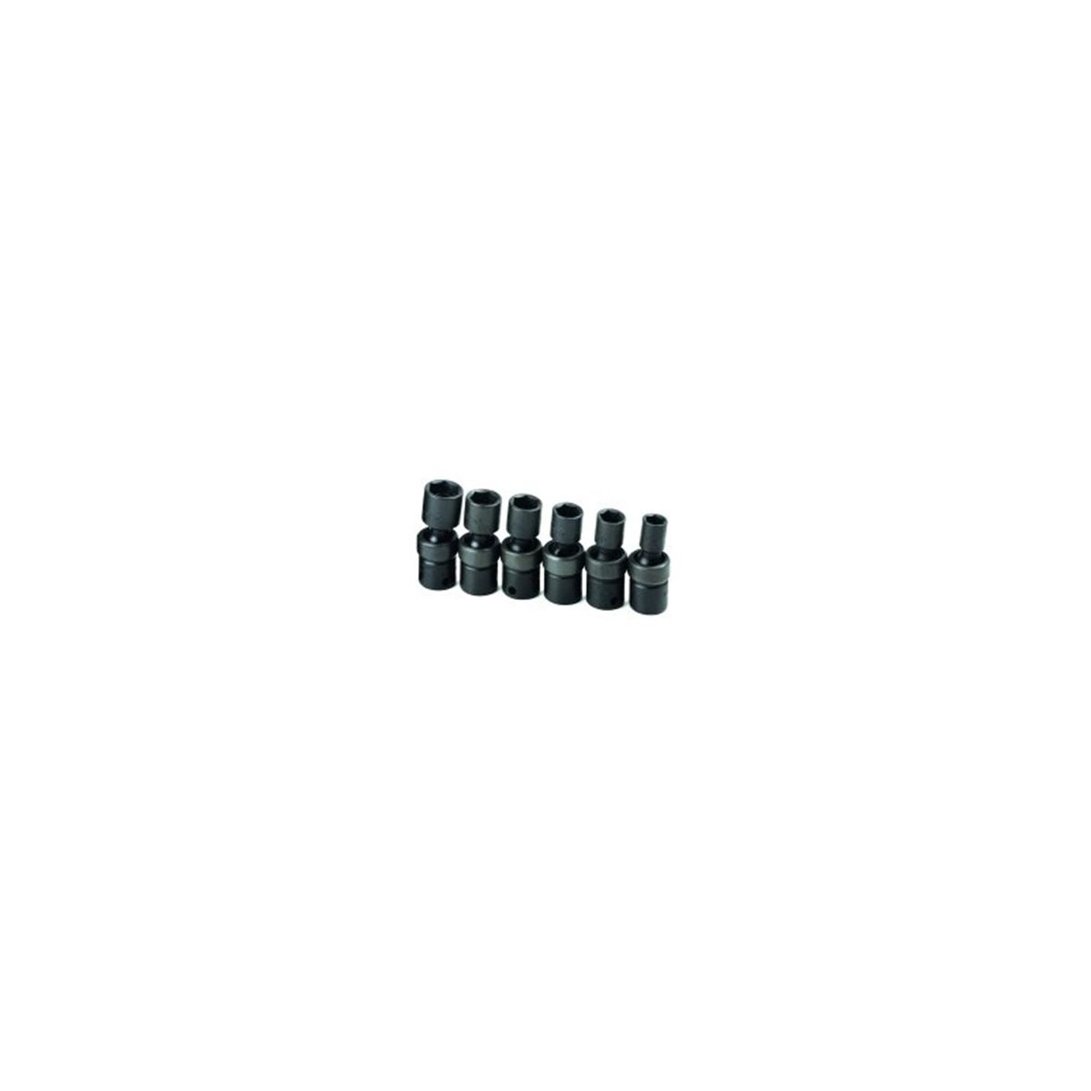 1/4 In Drive 6 Pt Swivel Metric Impact Socket Set - 6 Piece