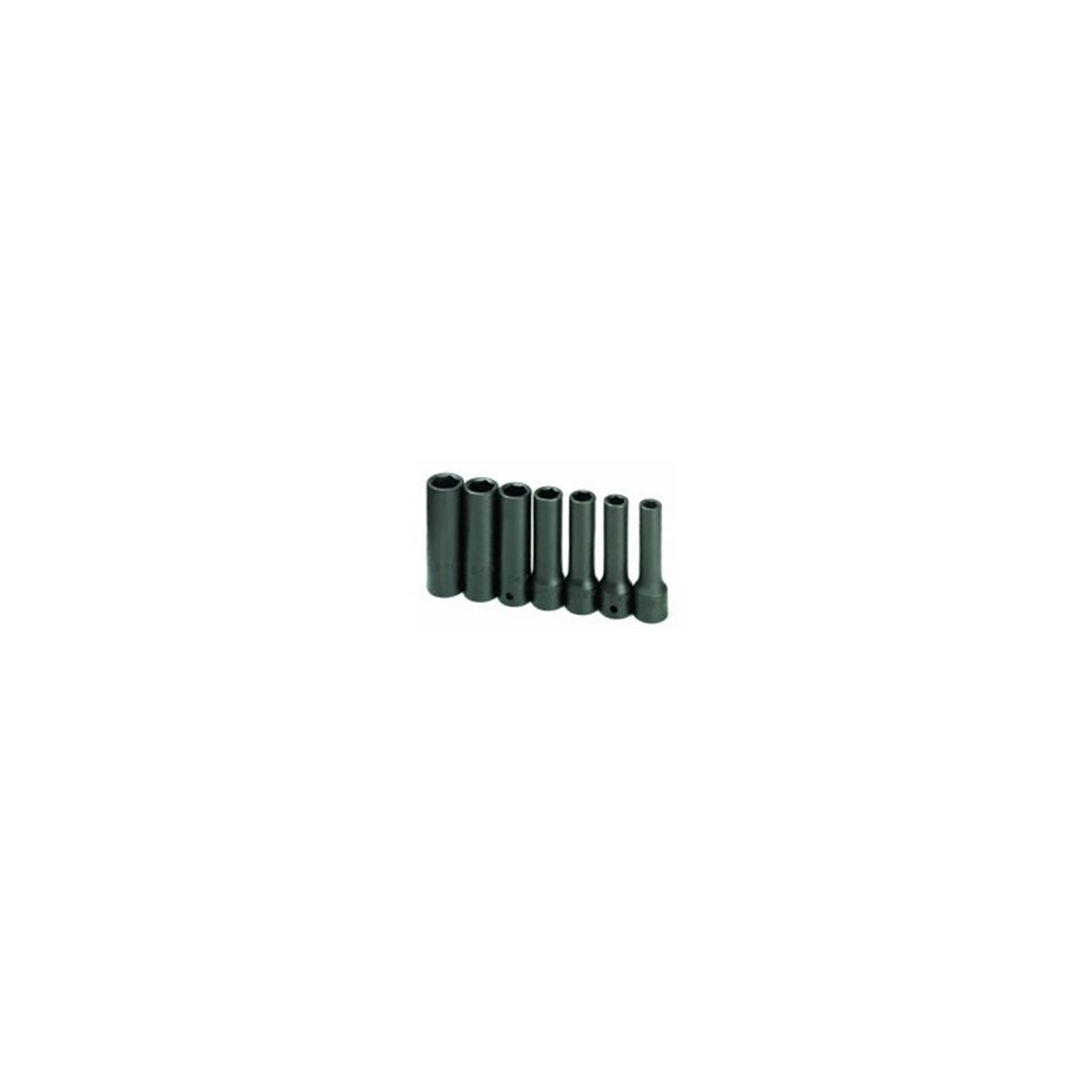 1/2 In Drive 6 Pt Deep Fractional Impact Socket Set - 7 Piece
