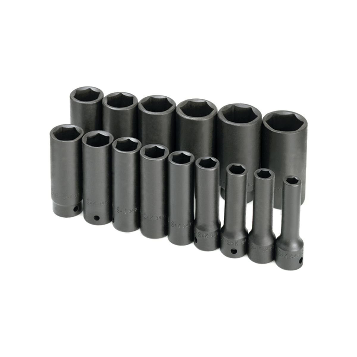 1/2 Inch Drive 6 Pt Deep Impact Socket Set - 15 Pc- SK Tools
