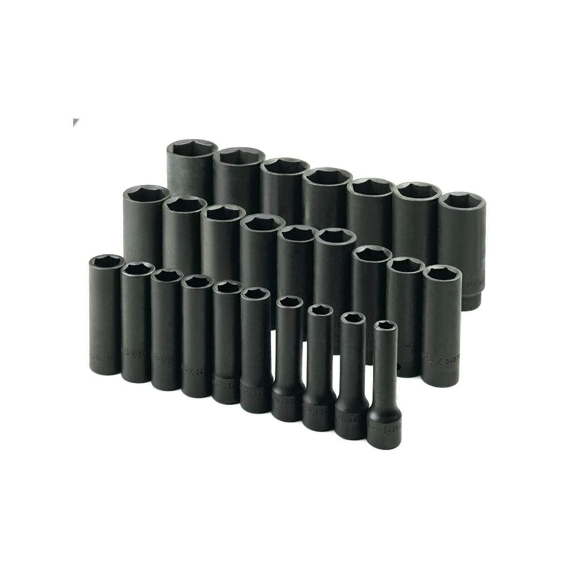 (image for) 1/2 In Drive 6 Pt Deep Metric Impact Socket Set - 26 Piece