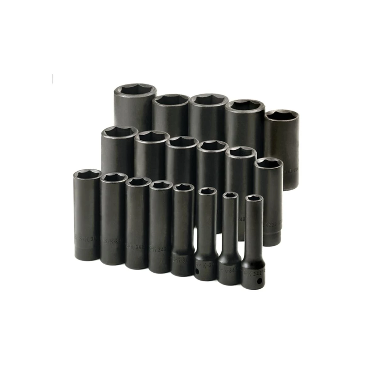 (image for) 1/2 In Drive 6 Pt Deep Fractional Impact Socket Set - 19 Piece