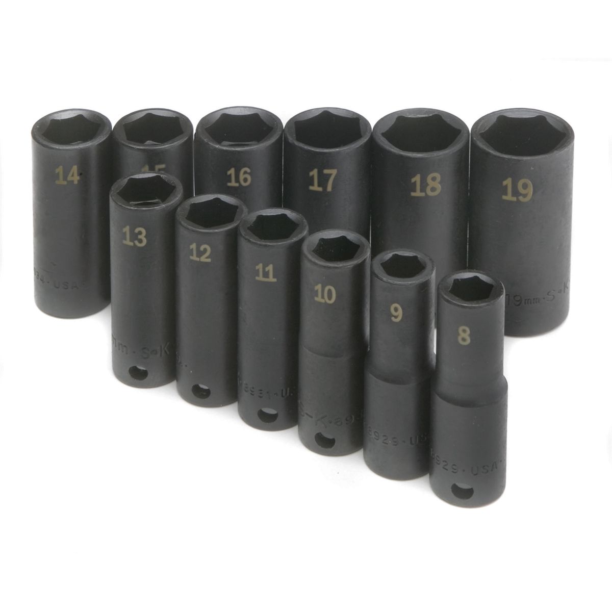 3/8 Inch Drive 6-Pt Metric Deep Impact Socket Set 12 Pc