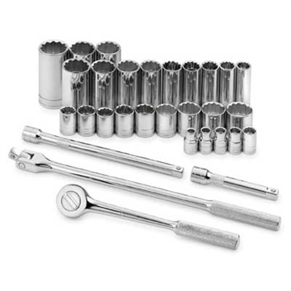 SK 4822 12 Piece 1//2-Inch Drive 6 Point 1//2-Inch to 1-1//4-Inch Deep Socket Set SK Hand Tools