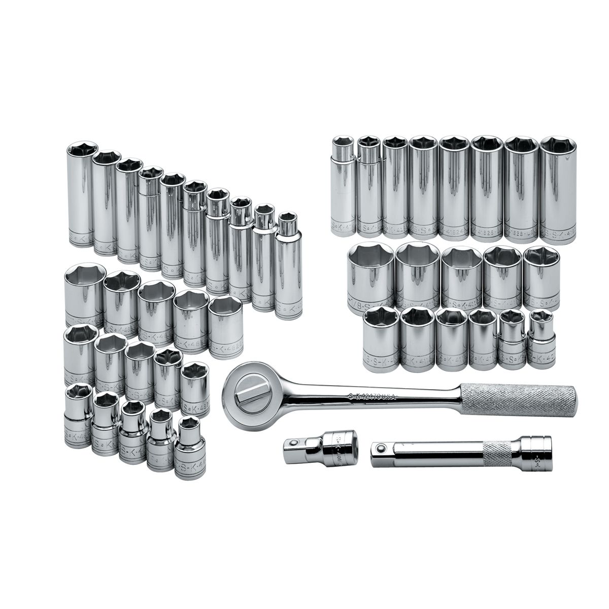 1/2 In Dr 6-Pt Fractional / Metric Socket Set - 47-Pc