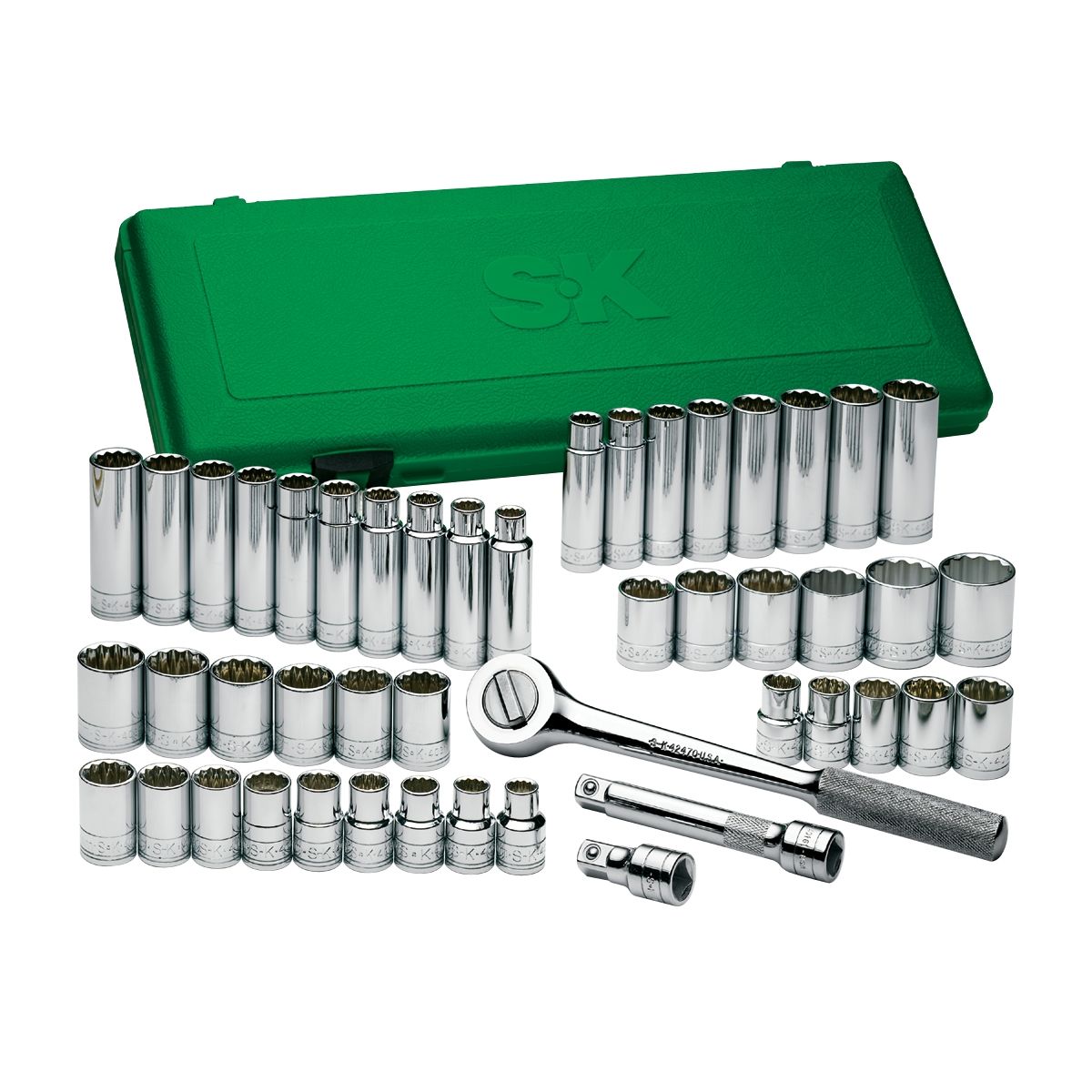 1/2 In Dr 12-Pt Fractional / Metric Socket Set - 47-Pc