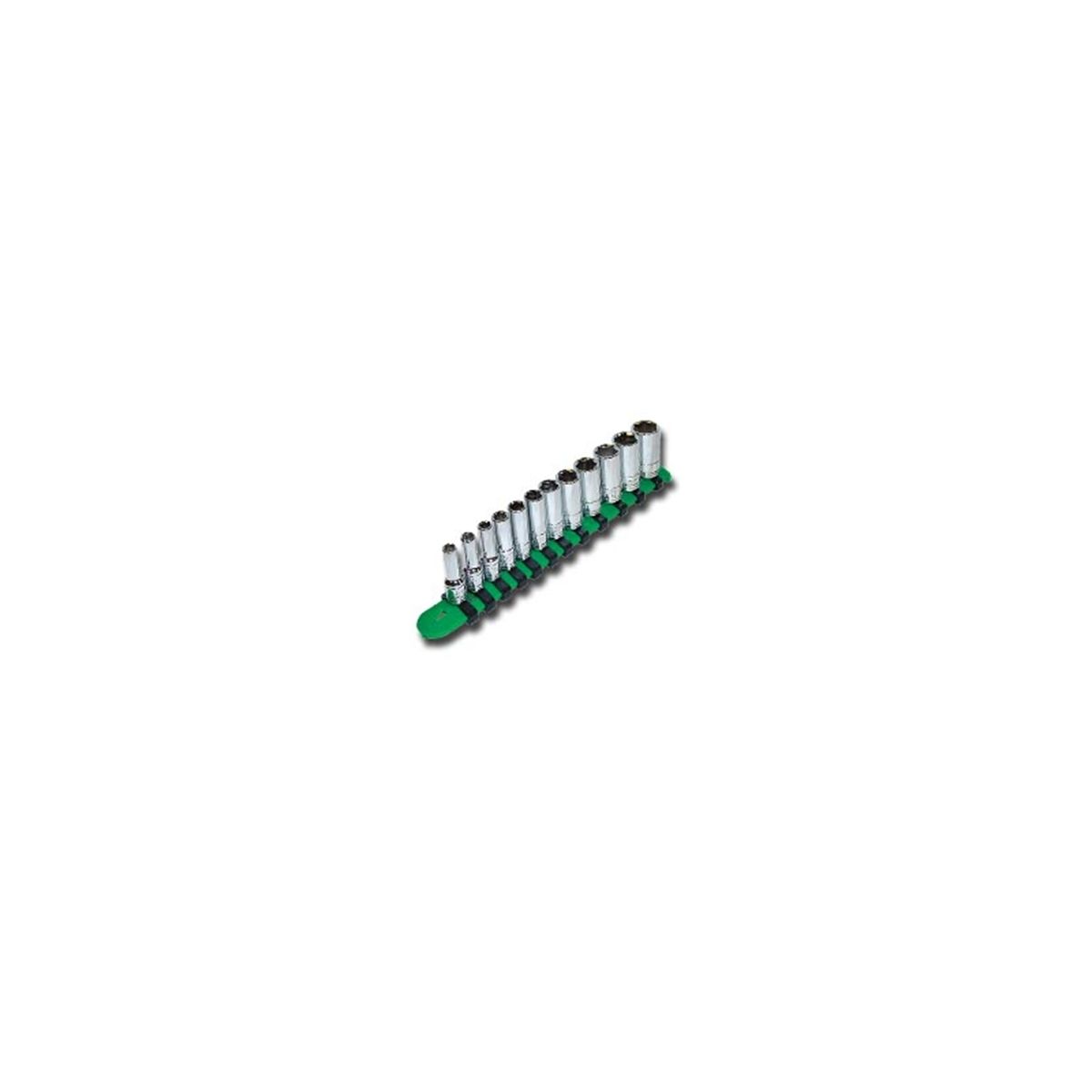SK Hand Tool | 41692 | 1/4 In Dr Metric Semi-Deep 6-Pt Chrome Socket Set - 12-Pc