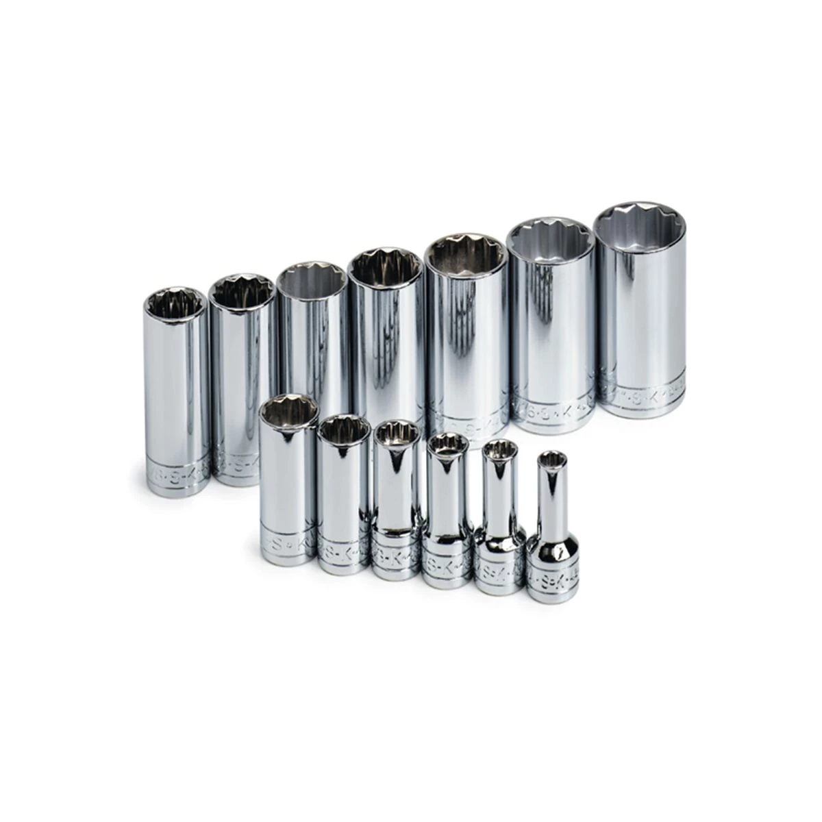 (image for) 3/8 In Drive 12 Pt Deep Fractional Socket Set - 13-Pc