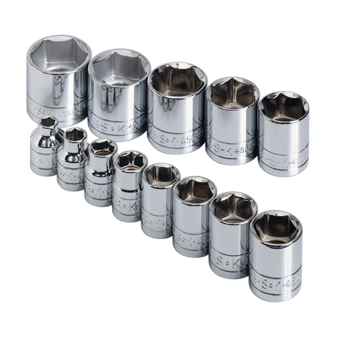 (image for) 3/8 In Drive 6-Pt SAE Std Socket Set - 13-Pc