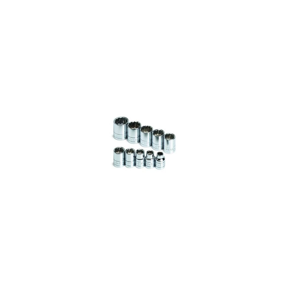 3/8 In Drive 12 Pt Standard Fractional Socket Set - 10 Piece