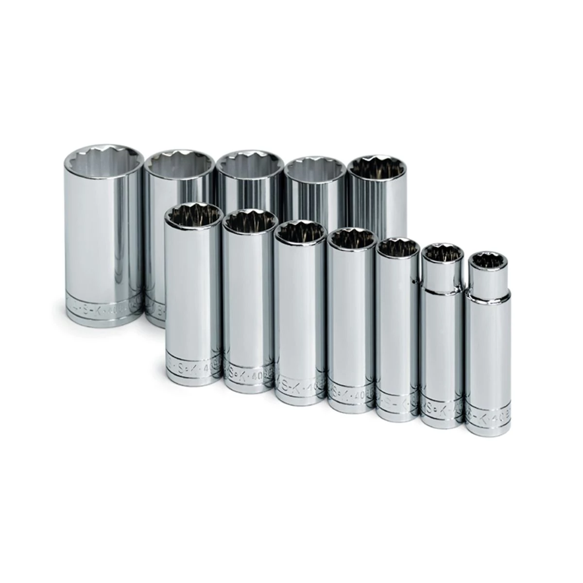 (image for) 1/2 In Drive 12 Pt SAE Deep Socket Set - 12 Piece