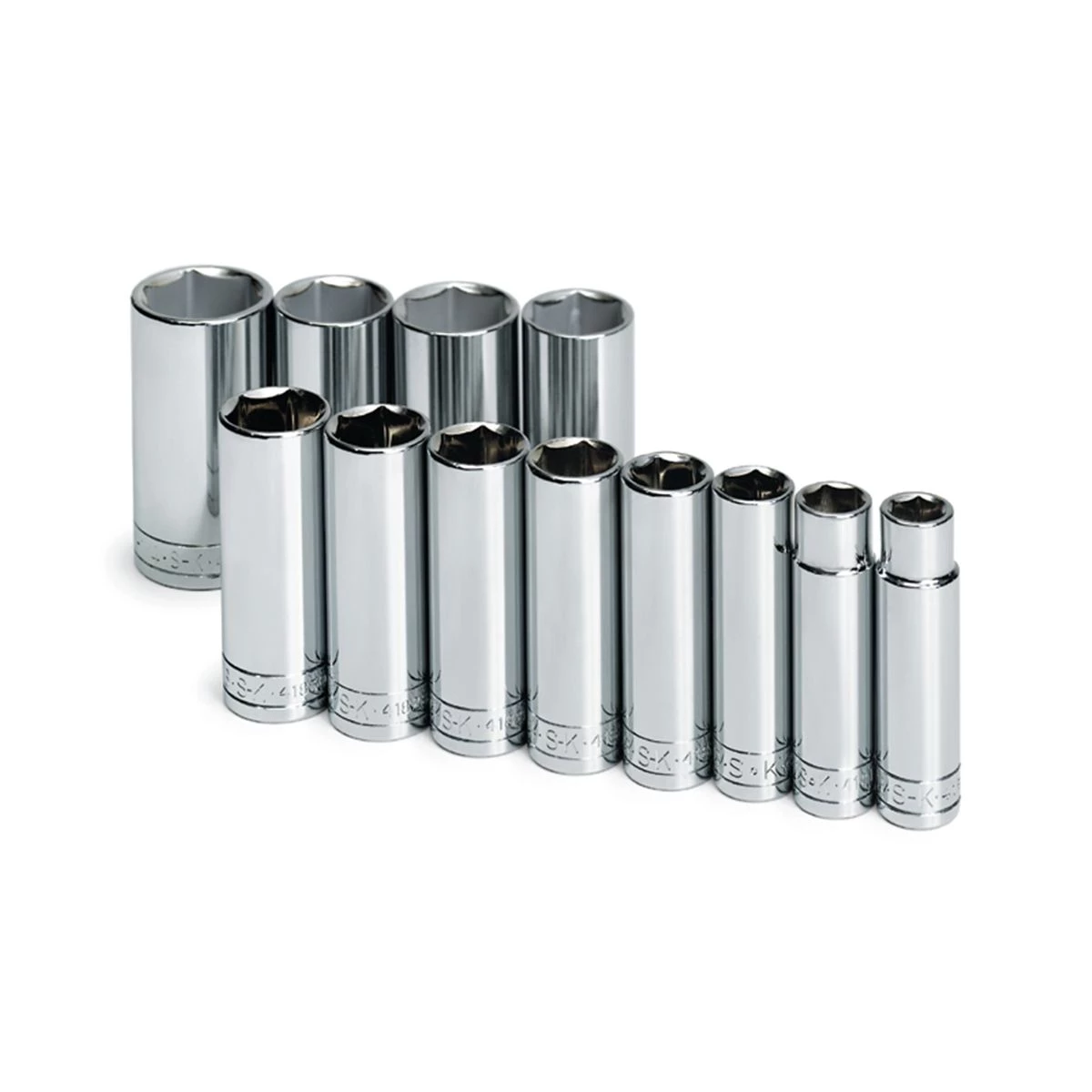 (image for) 1/2 In Drive 6 Pt Deep Fractional Socket Set - 12-Pc
