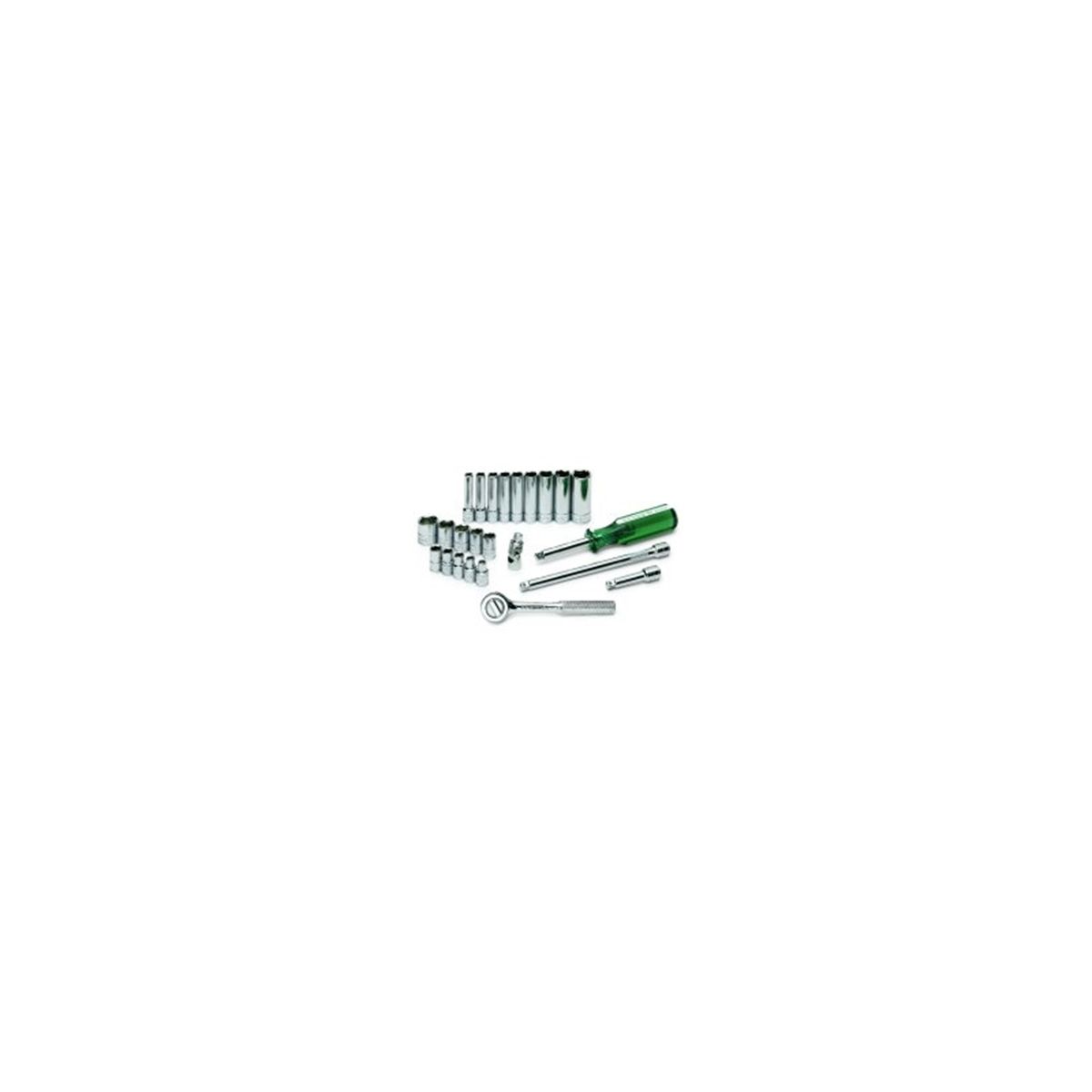 1/4 In Drive 6-Pt Fractional Socket Set w/ Tuff 1(R) Ratchet - 2