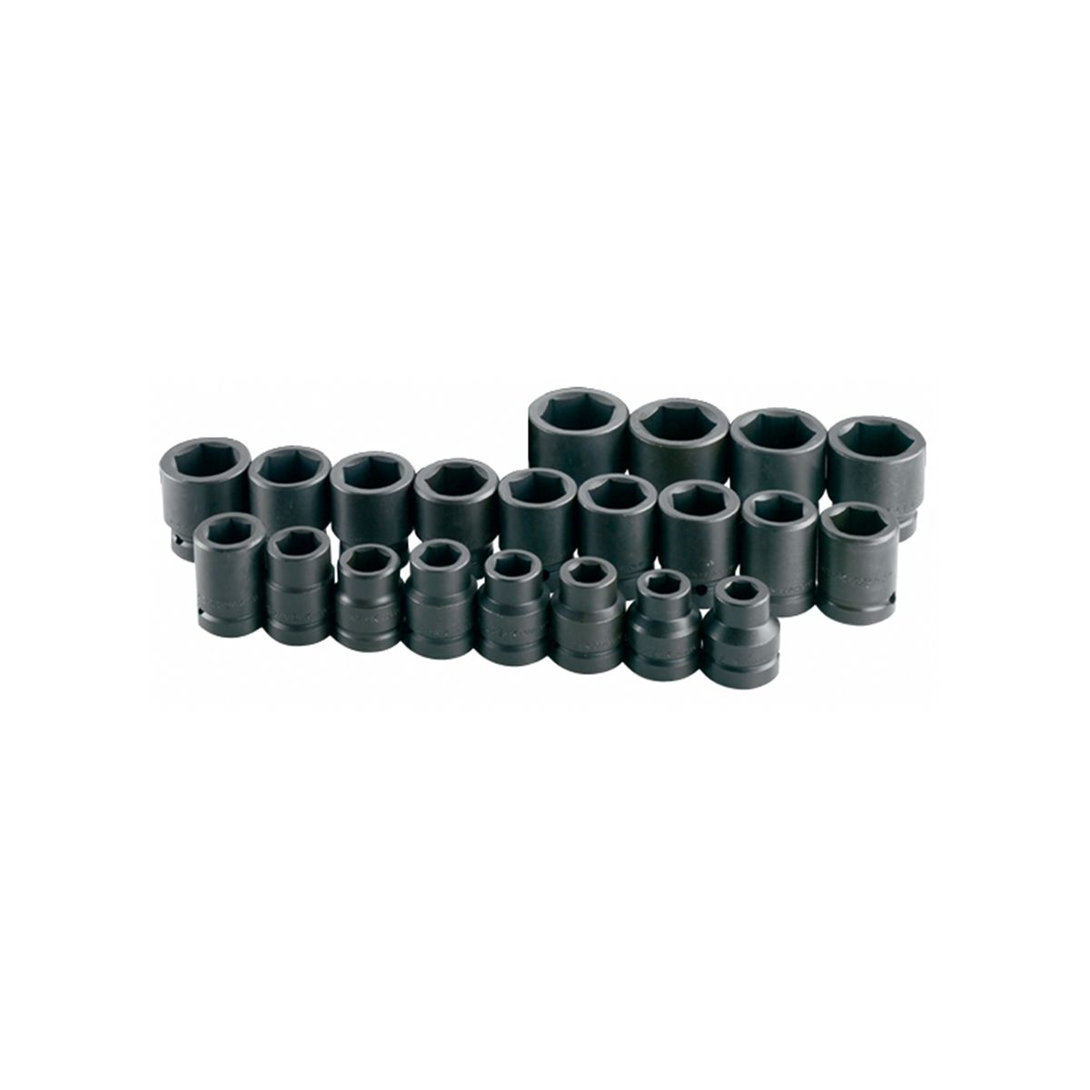 1 Inch Drive 6-Pt Std Fractional SAE Impact Socket Set 21-Pc