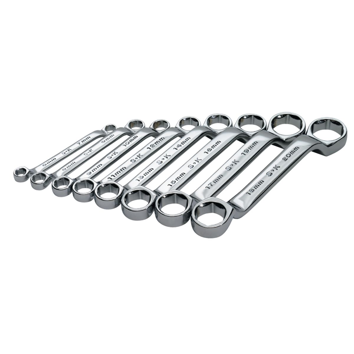 Red 7-Piece Protoco 5020 Stubby Wrench Rack 