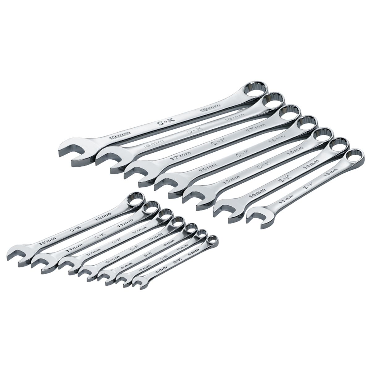 SuperKrome 12 Pt Metric Combination Wrench Set - 14 Piece