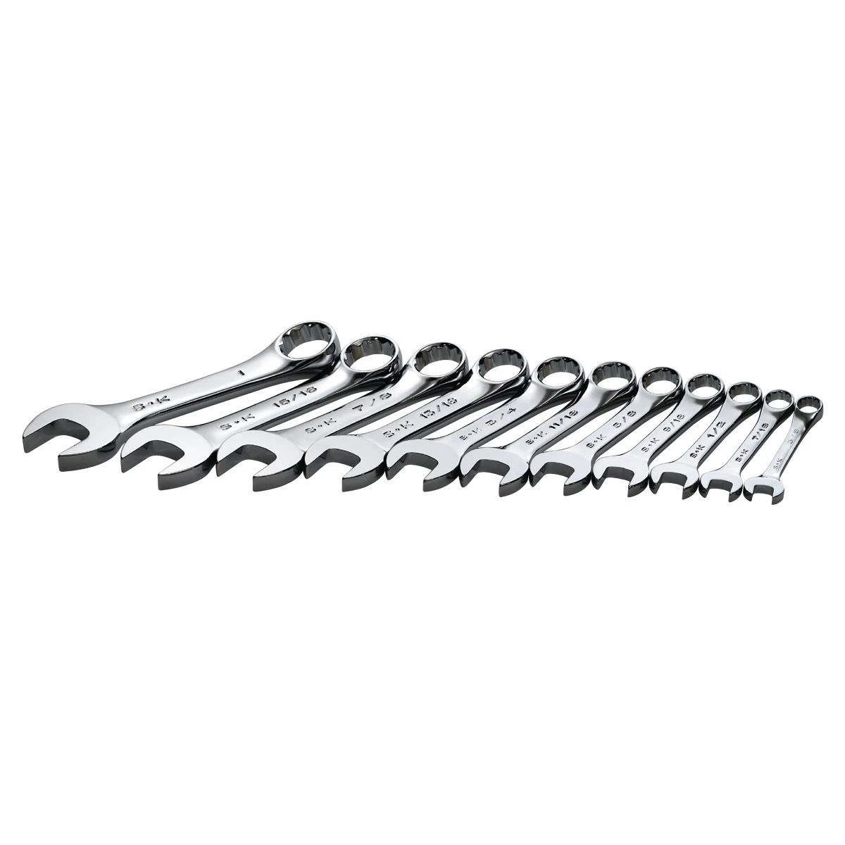 (image for) 11-Pc SuperKrome(R) Short Pattern Fractional Combo Wrench Set