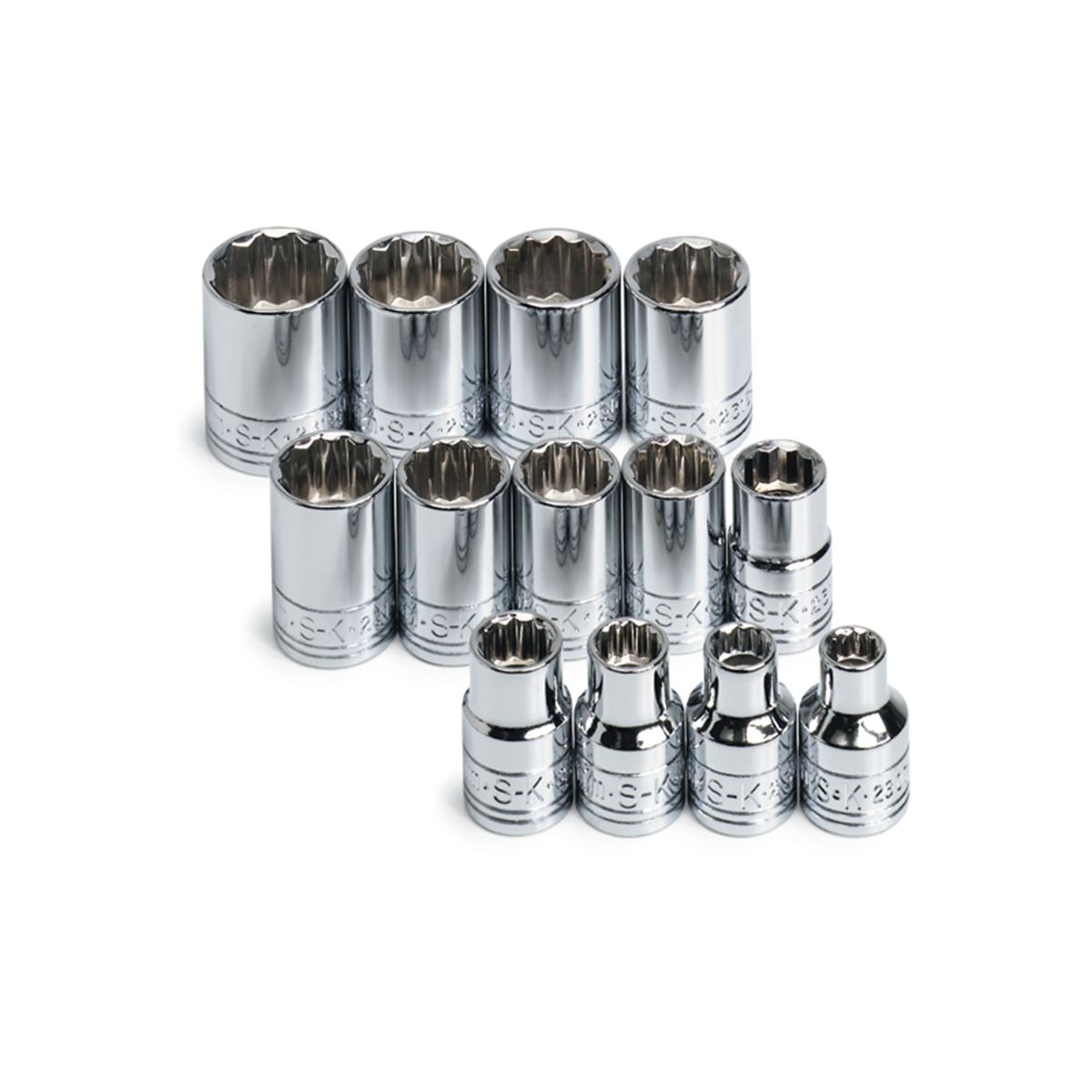 3/8 In Drive 12 Pt Std Metric Socket Set - 13-Pc