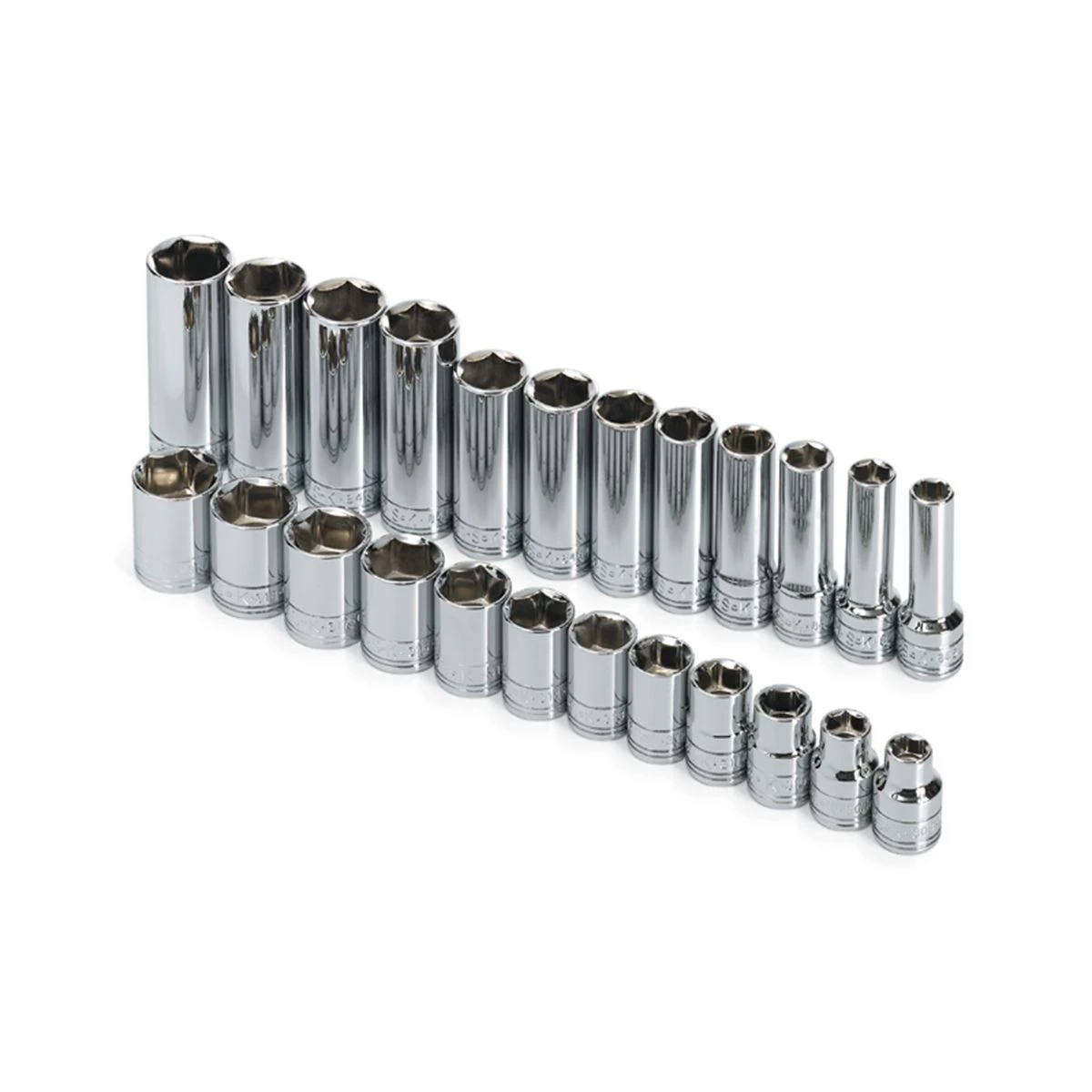 (image for) 3/8 In Drive 6 Pt Metric Std, Deep, X-Deep Socket Set - 24 Pc