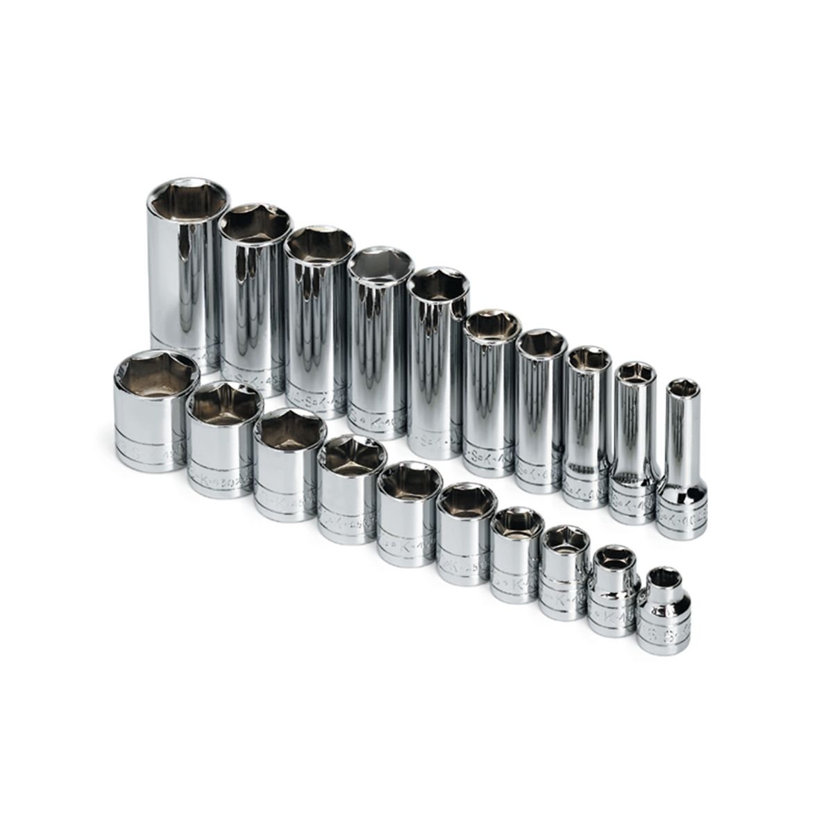 3/8 In Dr 6-Pt SAE Socket Set - 20 Pc