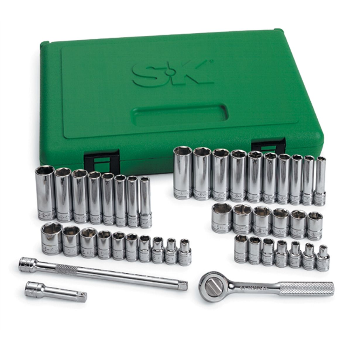 Hi-Spec 44 Piece Metric & SAE Socket Tool Set of 1/4” & 3/8” Drive Sockets with 2 Handles & Adaptors DIY Repair & Fixing at Home The Garage or Workshop Complete in a Sturdy Tray Case 