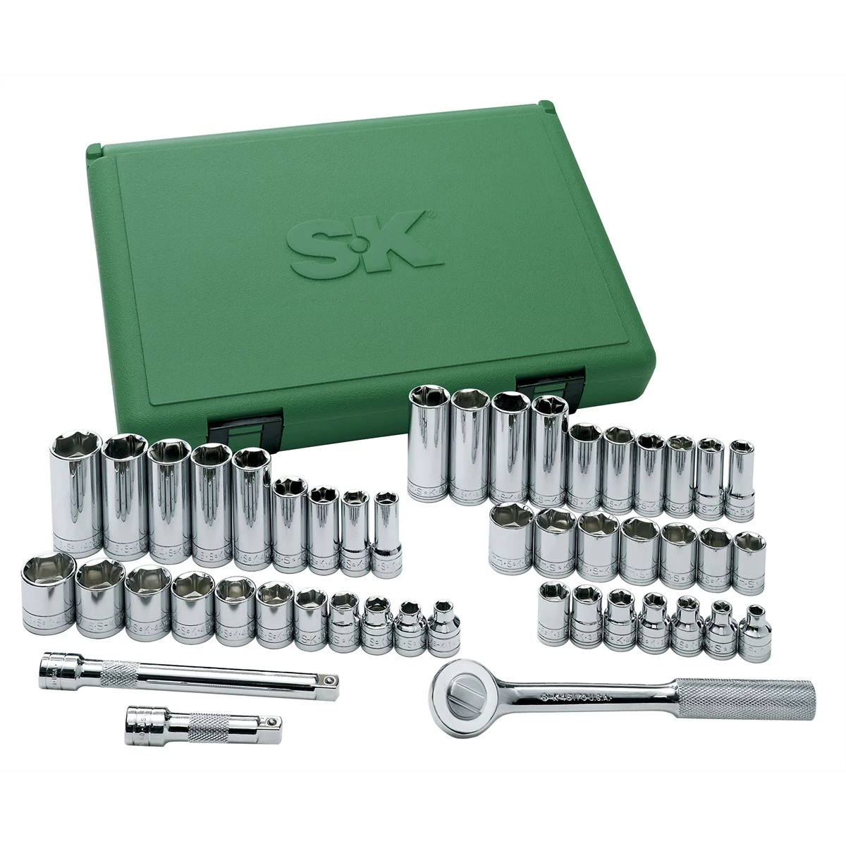 (image for) 3/8 In Dr 12-Pt SAE/Metric Socket Set - 47-Pc