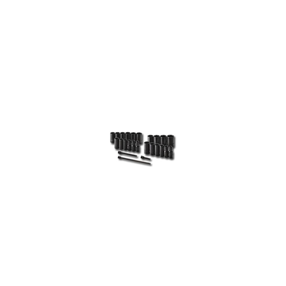 3/8 In Dr 12-Pt Metric / SAE Semi-Deep Impact Socket Superset -