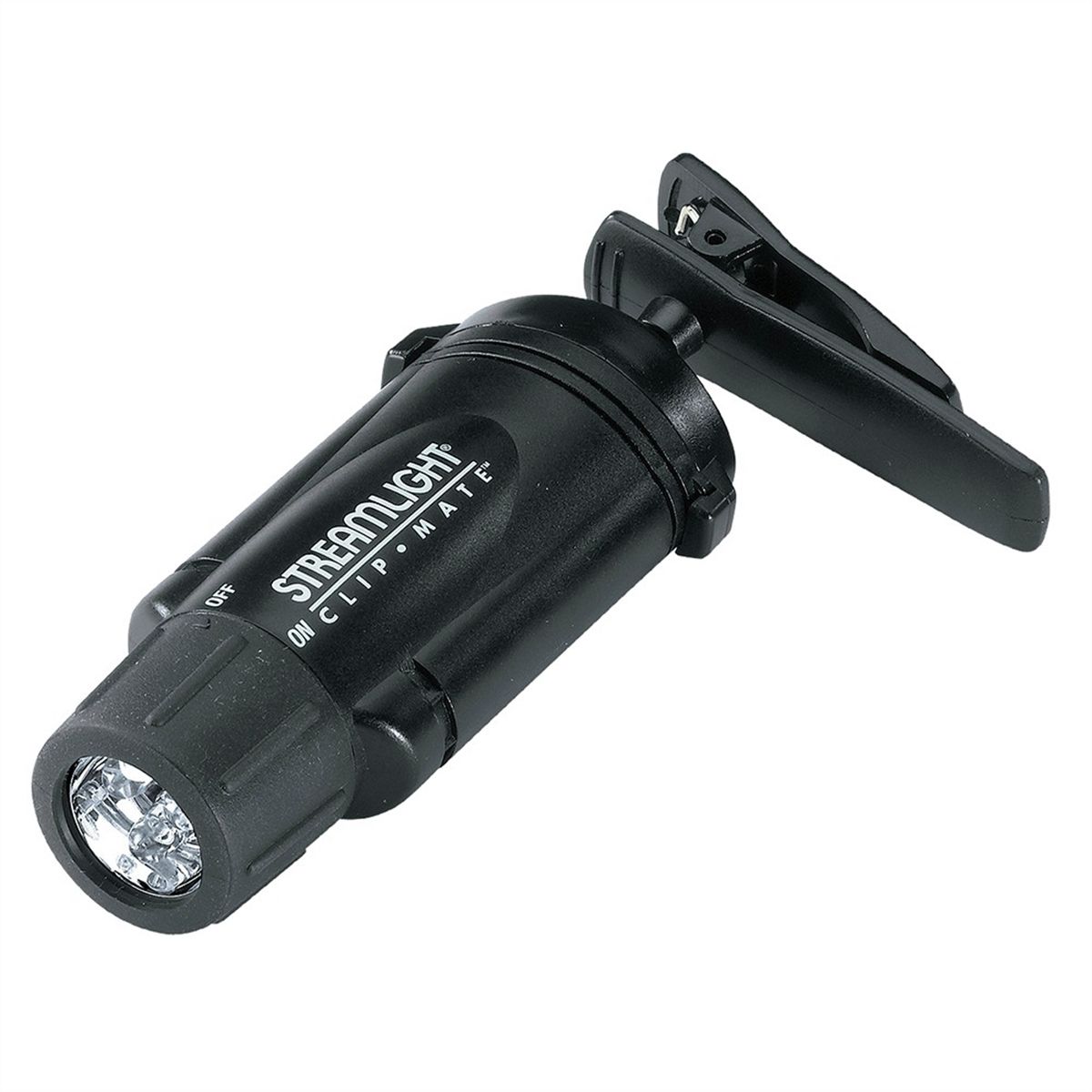 Clip-on LED Flashlight - Black / White LED