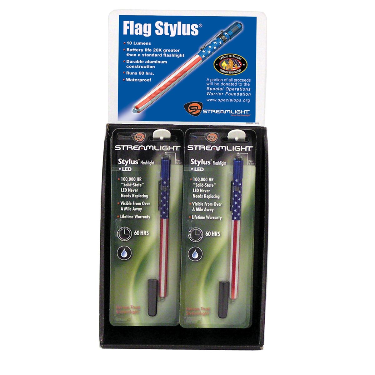 US Flag Stylus - 12-Pc Display