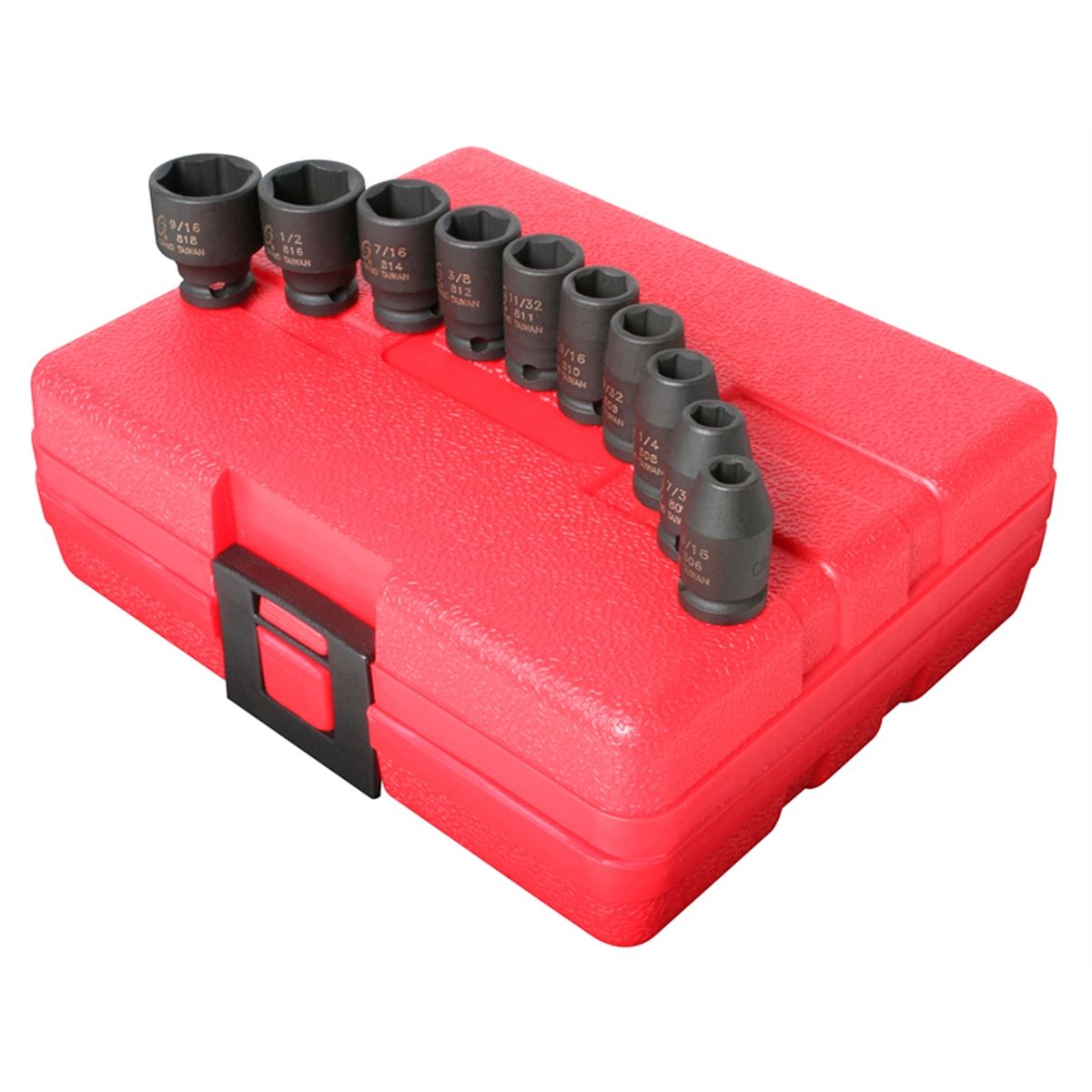 1/4 In Dr 6-Pt Std SAE Impact Socket Set - 10-Pc
