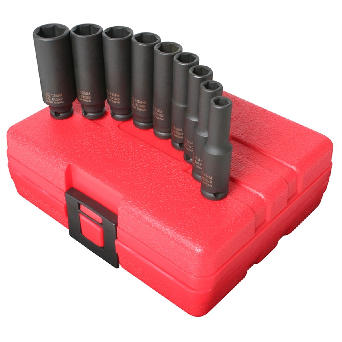 1/4 In Dr 6-Pt Deep Metric Impact Socket Set - 9-Pc