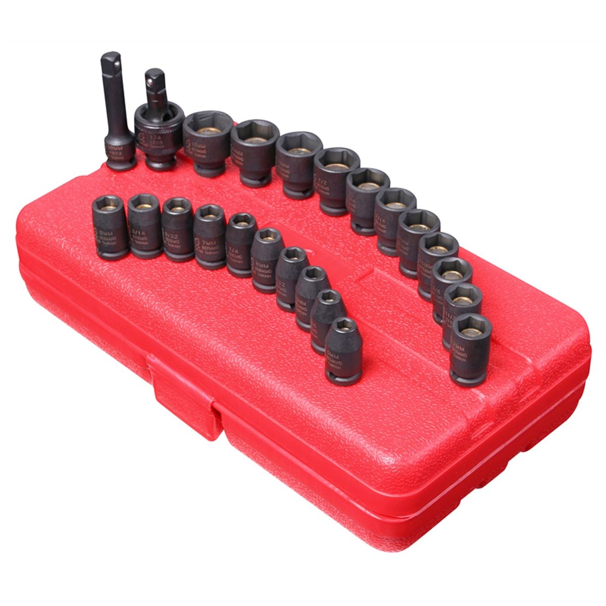 1/4 In Dr 6-Pt Master Magnetic Impact Socket Set - 23-Pc