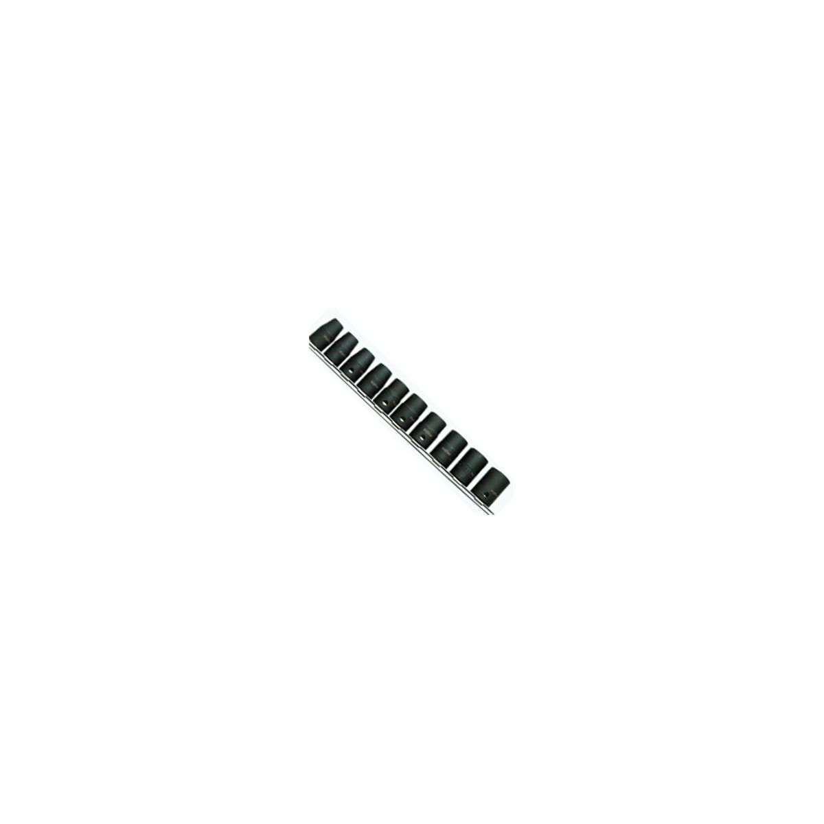 1/2 In Dr Impact Socket Set, 10 Piece, Non Slip, Std Metri