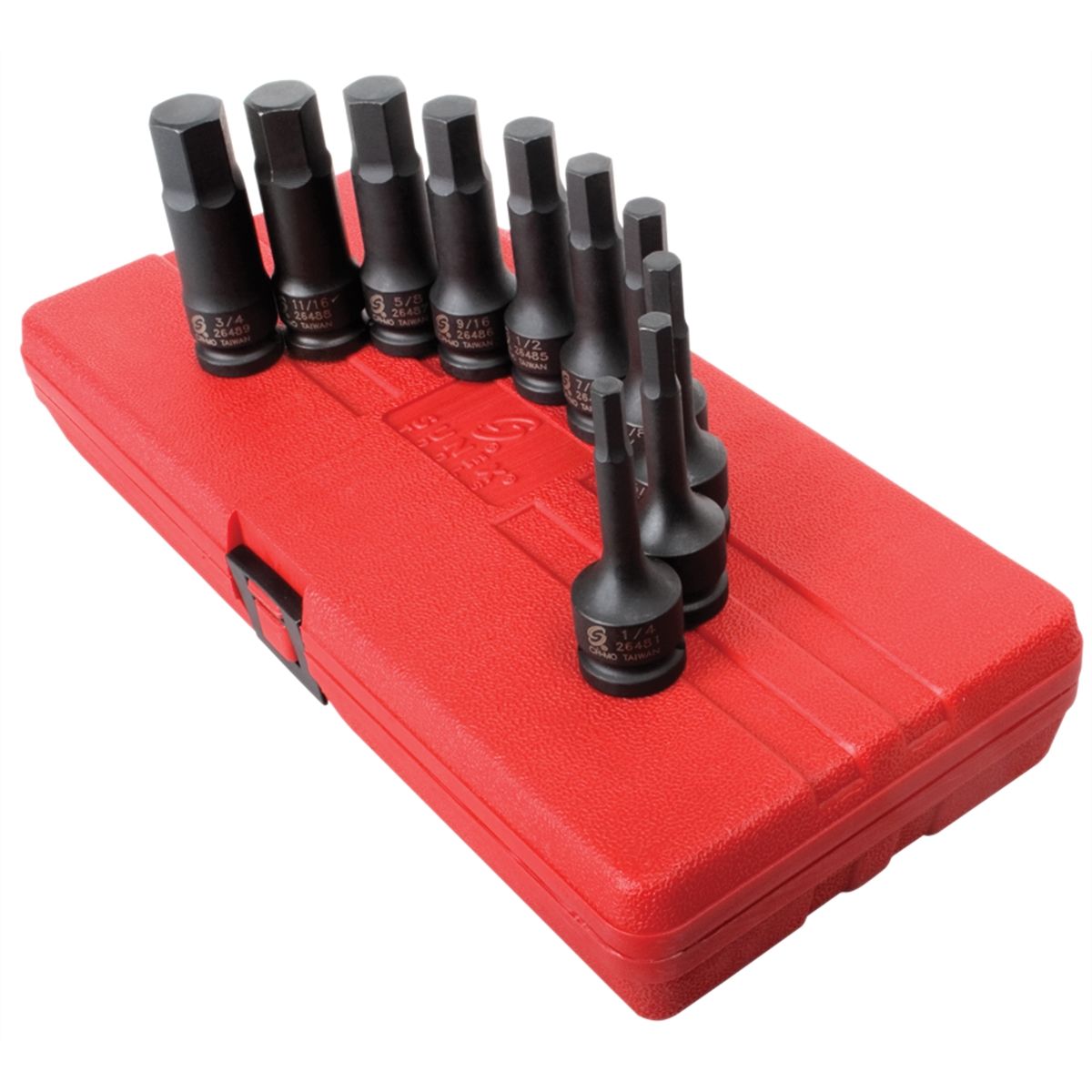 1/2 In Dr SAE Impact Hex Driver Set - 10-Pc