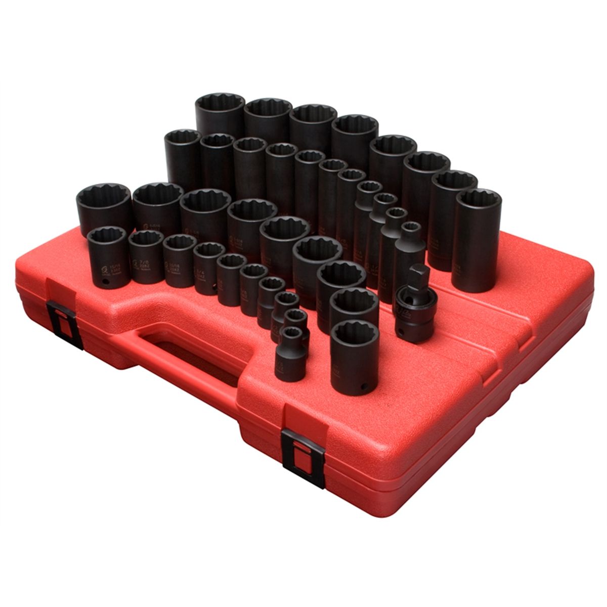 1/2 In Dr 12 Point SAE Master Impact Socket Set 39Pc Sunex Tools