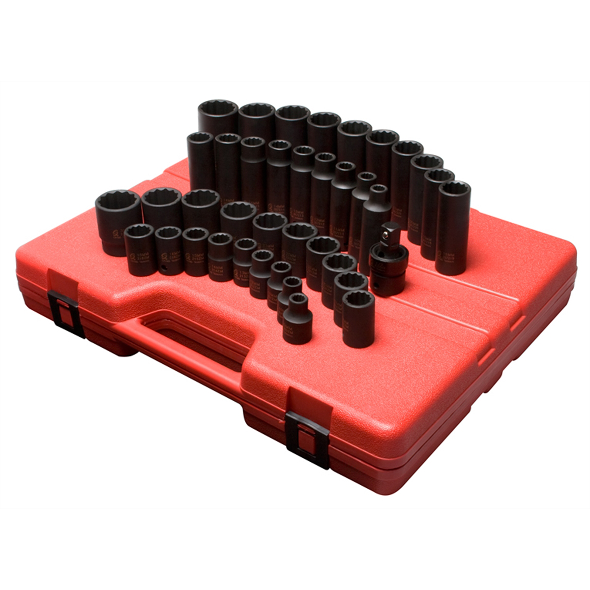 1/2 Inch Drive 12 Point Metric Master Impact Socket Set 39 Pc