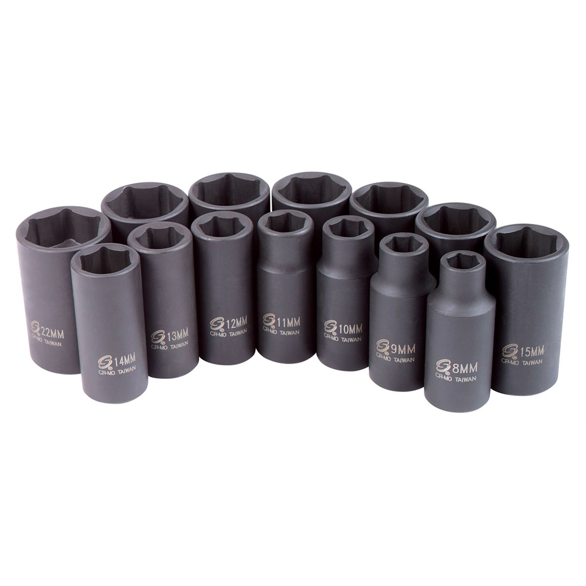 14 Piece 3/8\" Drive Metric Mid-Depth Impact Socket Set