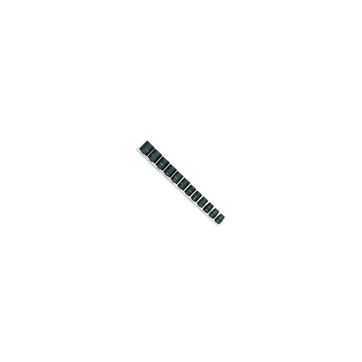 3/8 In Dr Impact Socket Set, 12 Piece, Non Slip, Std Metric