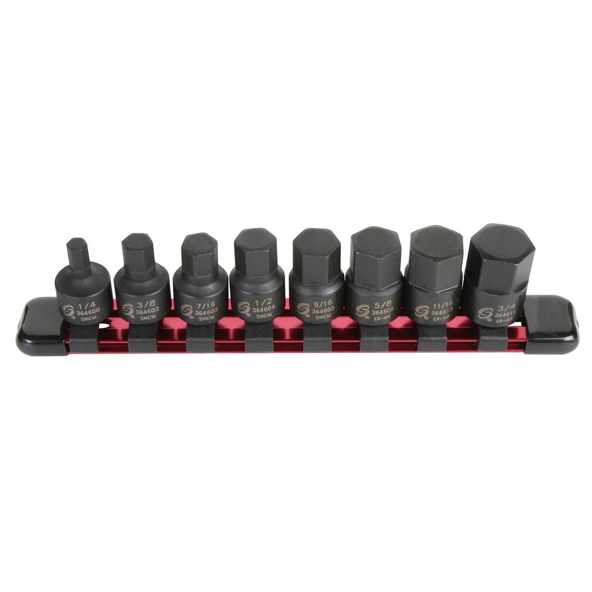 8PC 3/8" SAE STU HEX DRVR SET