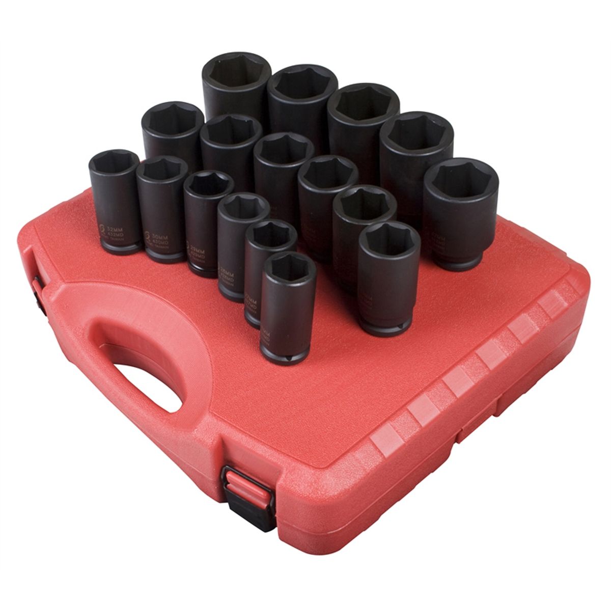 3/4 In Drive 6 Point Metric Deep Impact Socket Set - 17-Pc