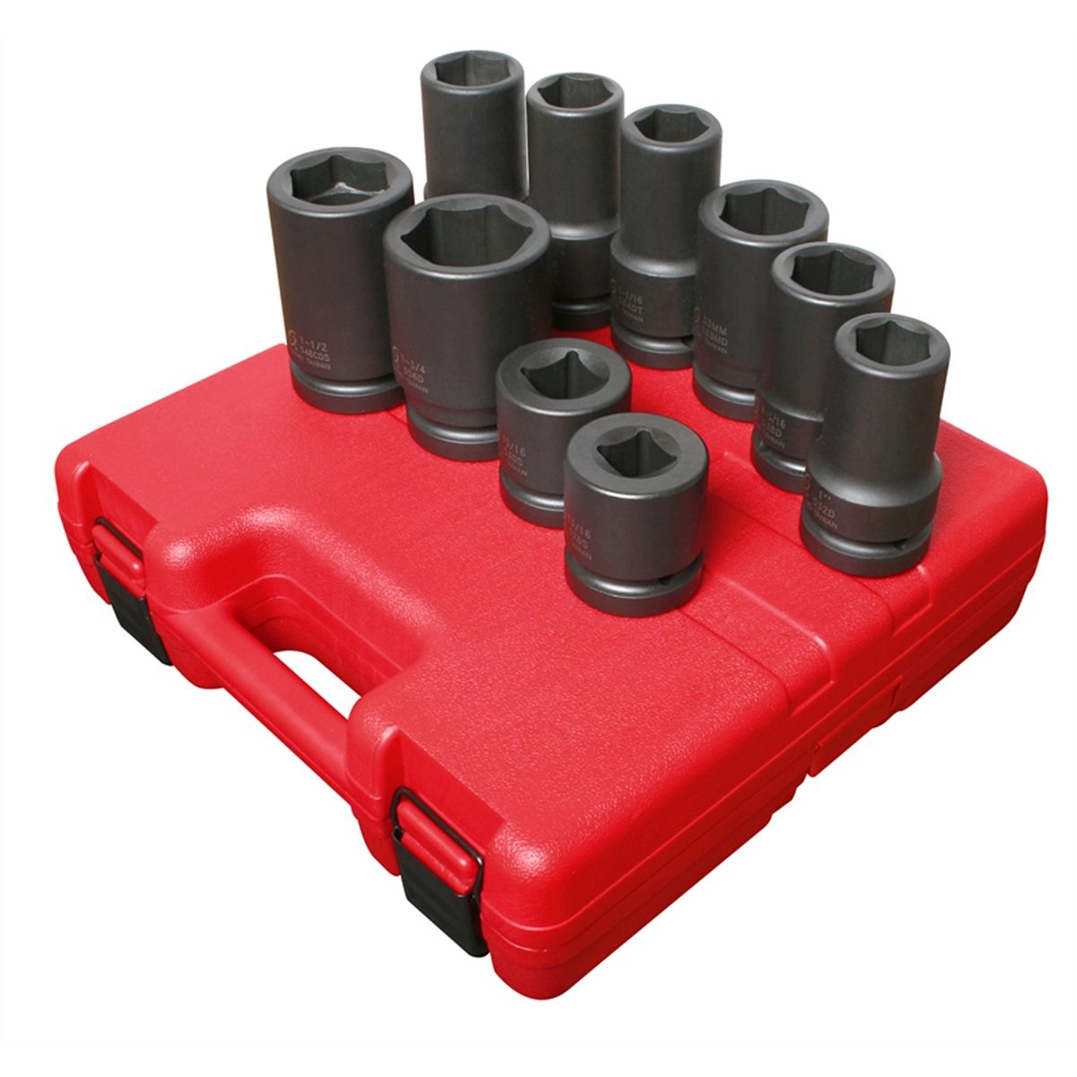 1 In Dr SAE / Metric Heavy Duty Wheel Impact Socket Set 10-Pc