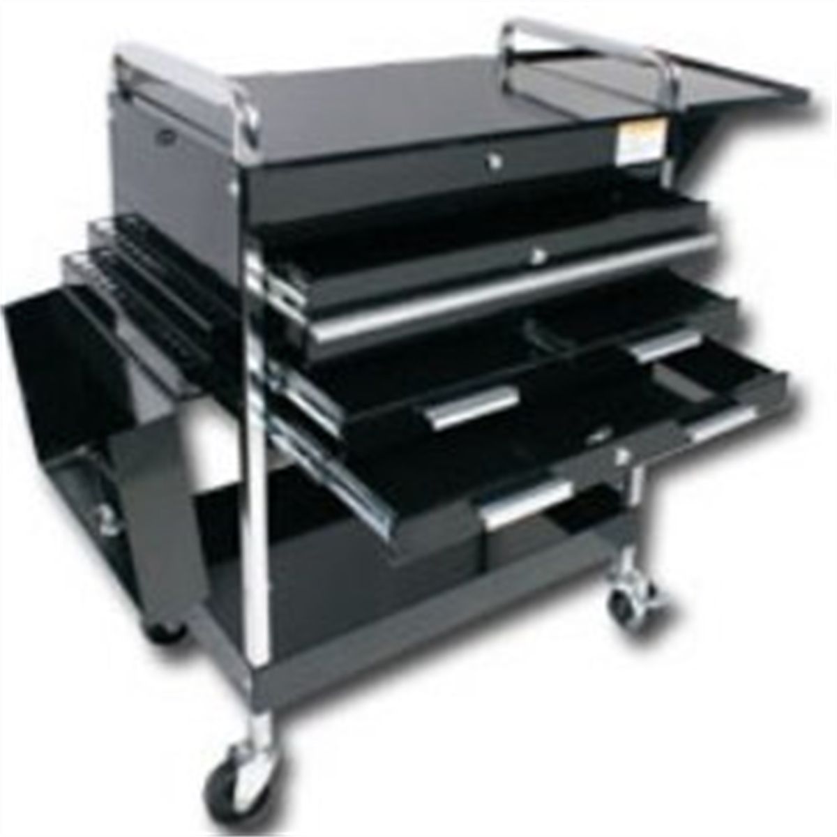 Sunex 8013ABKDLX Deluxe Black Service Cart with Drawers