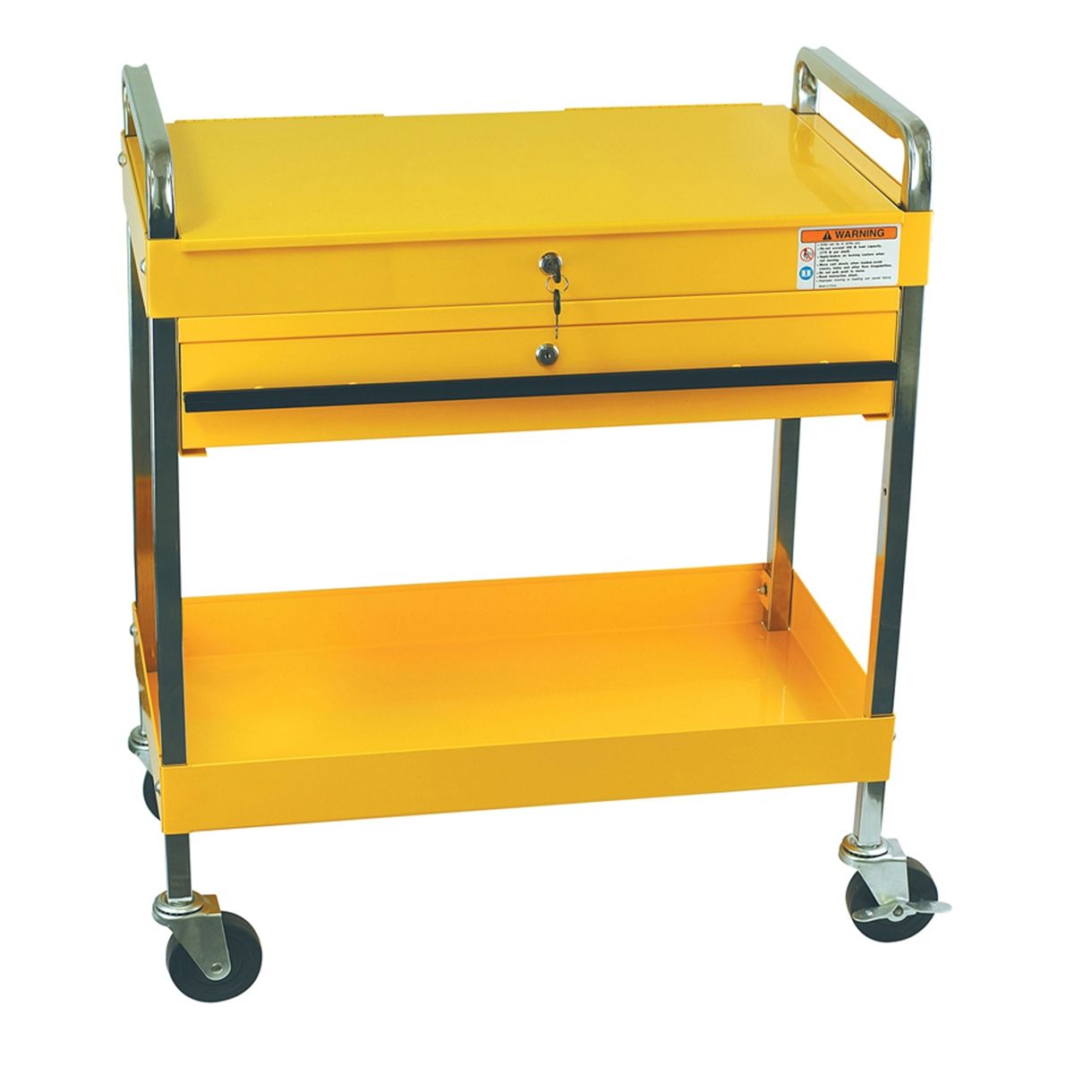 c. Service Cart w/ Locking Top & Drawer - Yellow