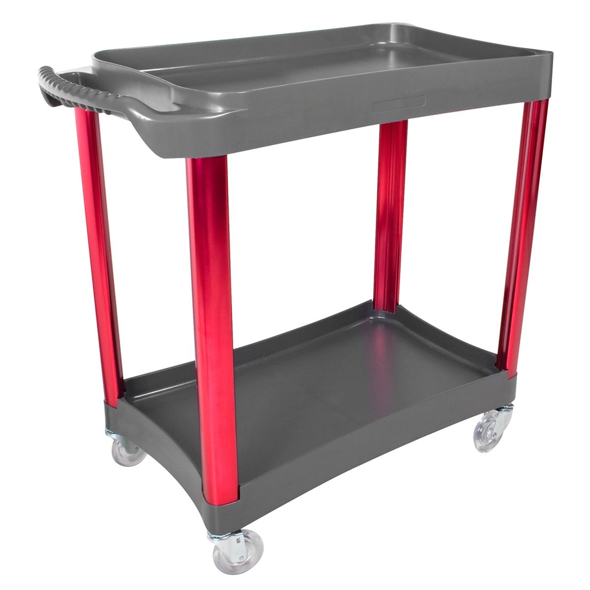 2 SHELF PLASTIC CART ALUM LEGS
