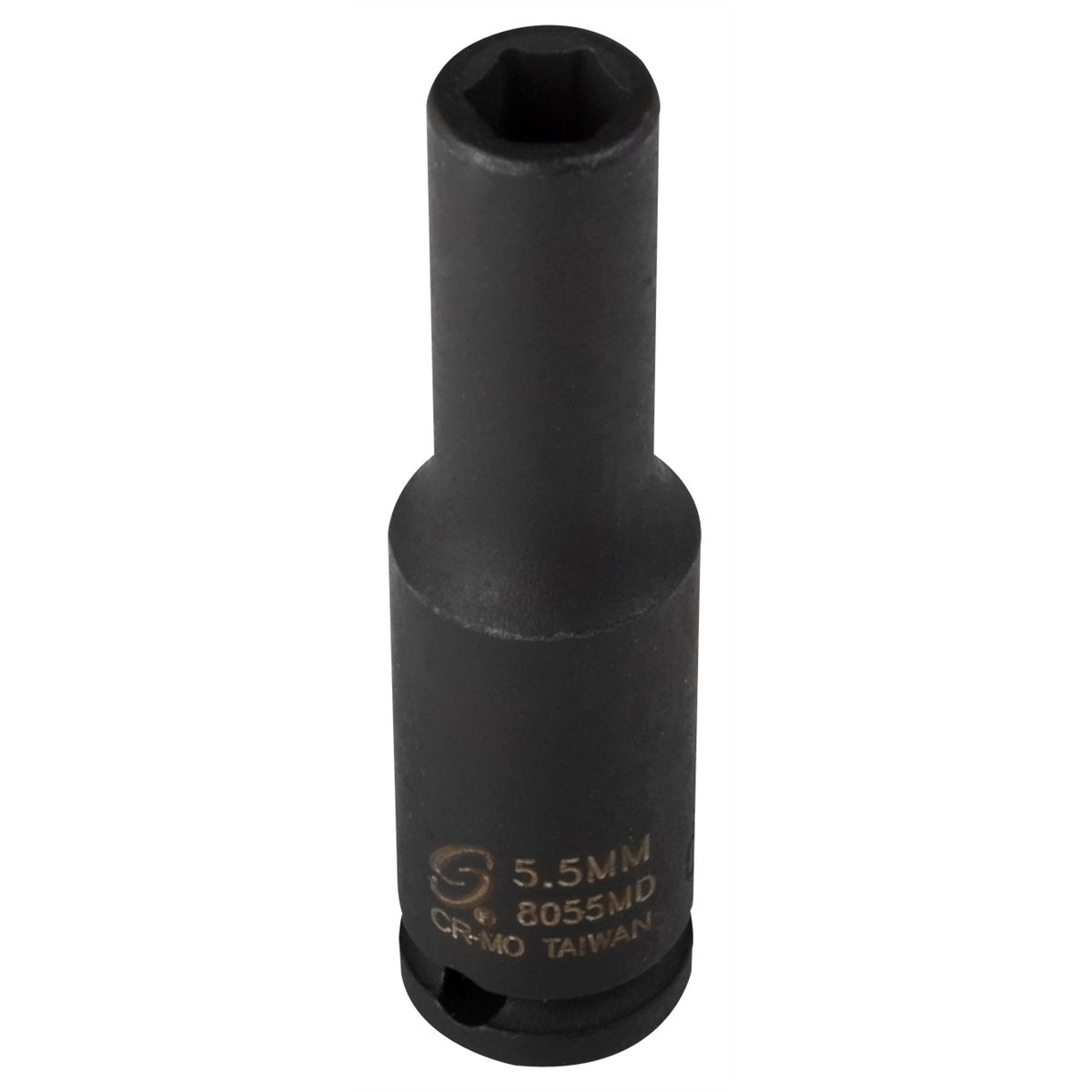 1/4 In Dr Impact Socket, 6 Pt, Deep, 5-1/2mm