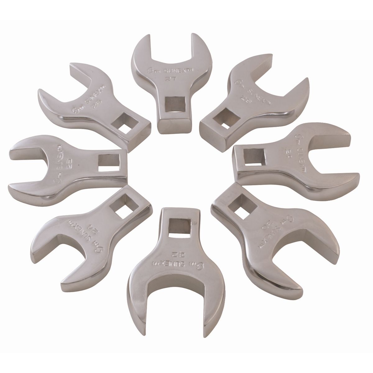 1/2 In Dr Metric Jumbo Crowfoot Wrench Set - 8-Pc...